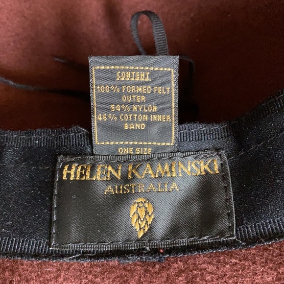 Helen Kaminski Australia Felt Hat Burgundy color - Picture 4 of 8